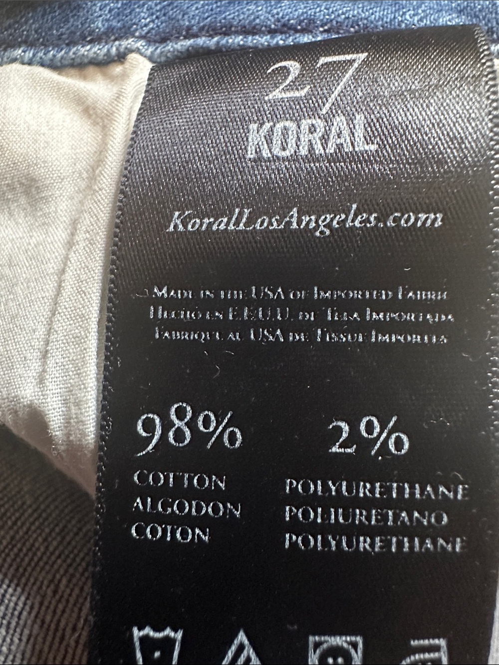 Koral Light Blue Slim Straight Cigarette Leg Style Jeans Size 27 - Picture 7 of 10